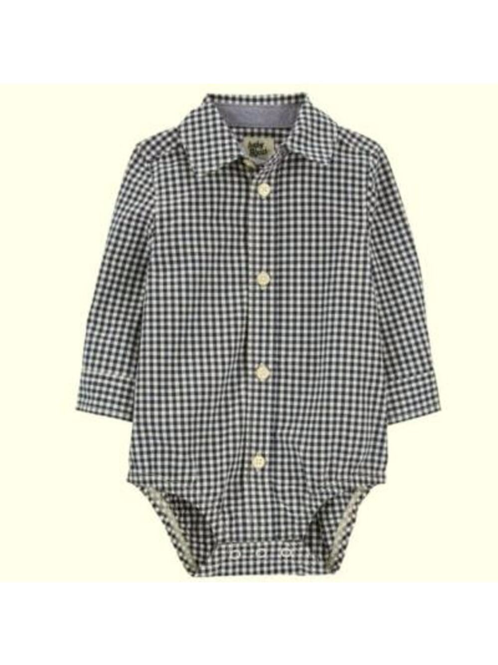 Baby B'Gosh Osh Kosh Boys Gingham Plaid Long Sleeve One Piece Size 6 Months